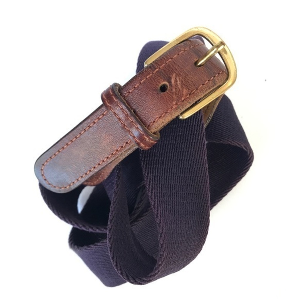 VINTAGE // Purple Canvas, gold and Leather belt